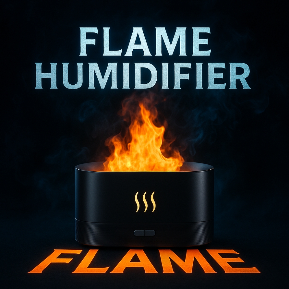 Flame Humidifier with NightLight & Aroma Diffuser ePonnoBazar