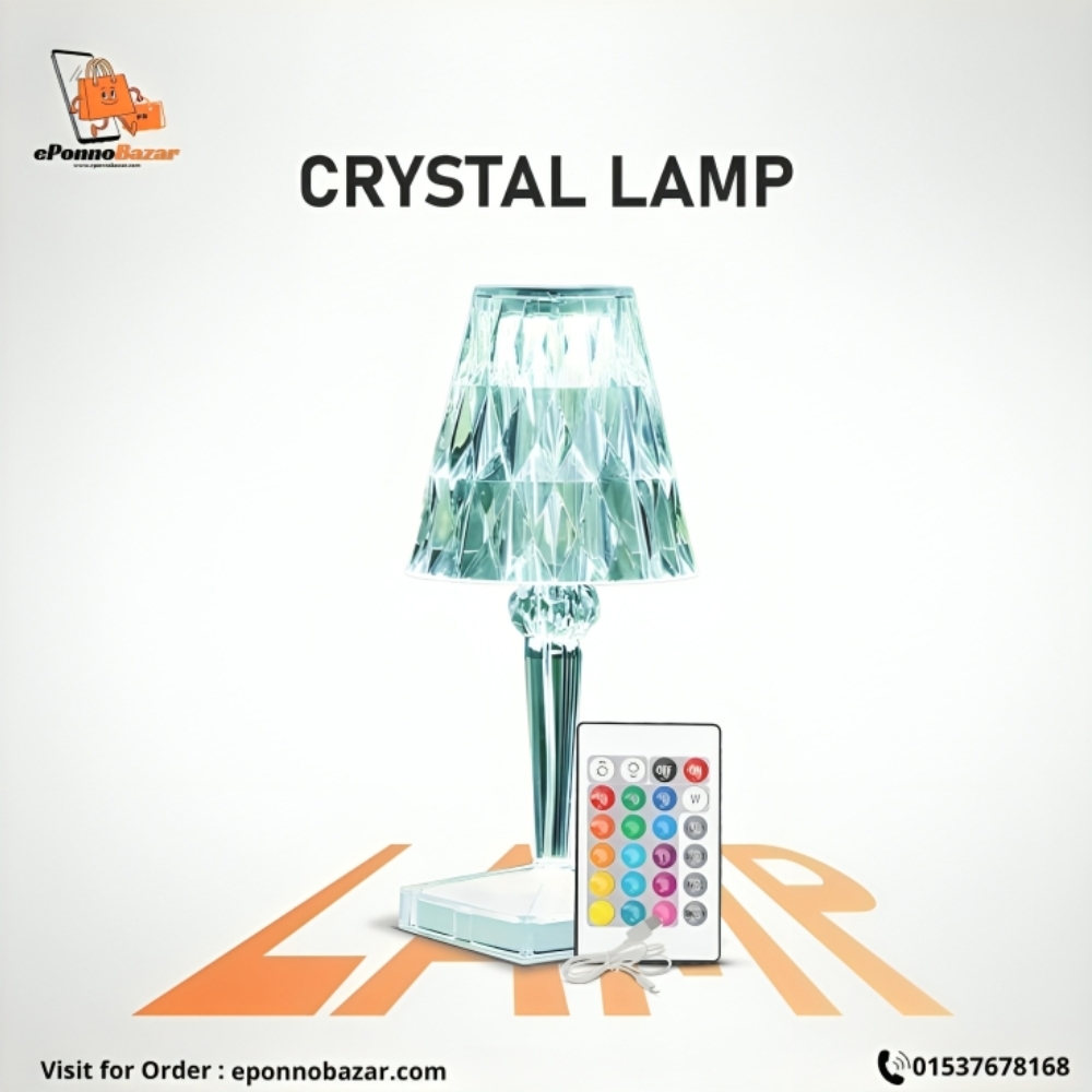 16 Colors Rechargeable Crystal Table Lamp | ePonnoBazar